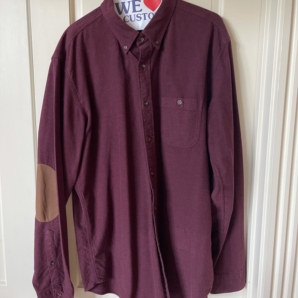 Maroon J Crew - Elbow Patch Dress Flannel